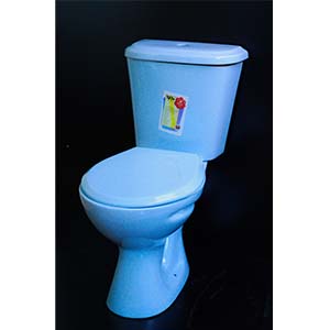 Toilet Design : Close Couple Half Blue