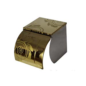 N014G Box Tissue Holder With A Flat Base -Gold