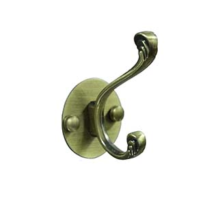 N094 Single Hook -Double Antique Brass