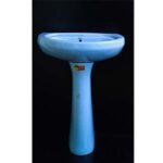 Round Tapered Pedestal Sink-Blue