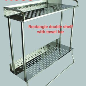 Rectangle Double Shelf With A Towel Bar N005