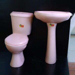 Top Flush Orient close couple toilet(pink)