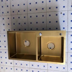 Kitchen Sinks Double Bowl-Gold